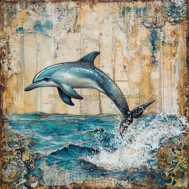 Nautical Sign, Dolphin Sign, DCO-02556, Sign For Wreath, 10x10